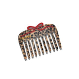 Hand-painted Leopard Bow Pocket Hair Comb | Eco-Friendly