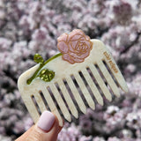 Hand-painted Spring Rose Pocket Hair Comb | Eco-Friendly