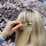 Hand-painted Spring Rose Pocket Hair Comb | Eco-Friendly
