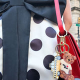 Hand-painted New York Teddy Bear Bag Charm + Keychain | Eco-Friendly