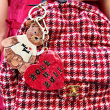 Hand-painted New York Teddy Bear Bag Charm + Keychain | Eco-Friendly