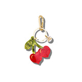 Hand-painted Cherry Hearts Bag Charm + Keychain | Eco-Friendly