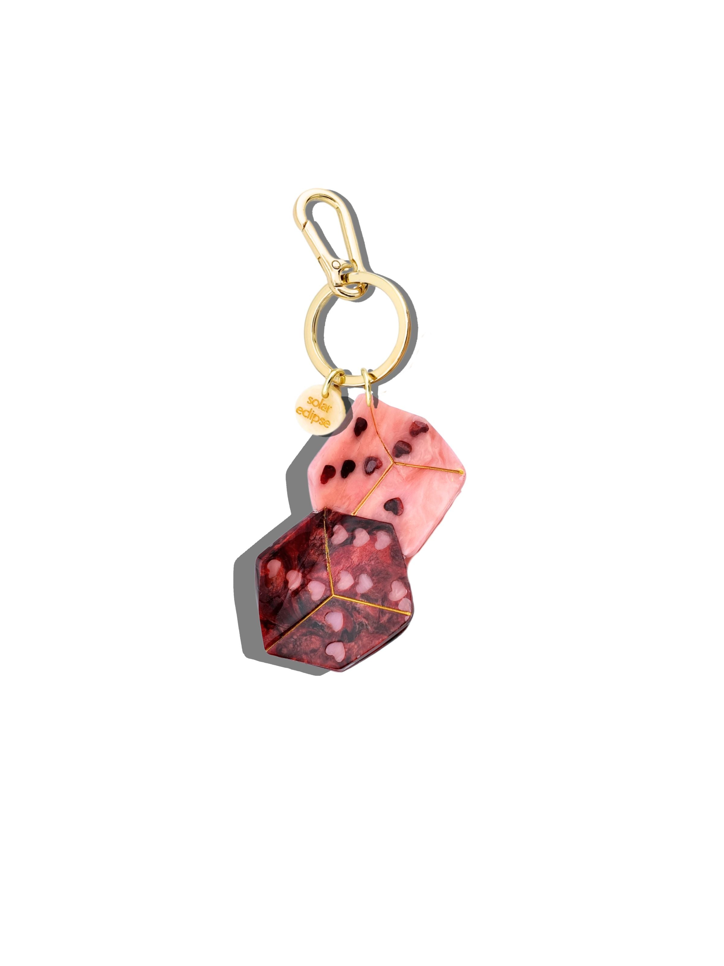 Hand-painted Lucky Dice Bag Charm + Keychain | Eco-Friendly