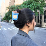 Hand-painted NYC Coffee Cup Hair Claw Clip | Eco-Friendly