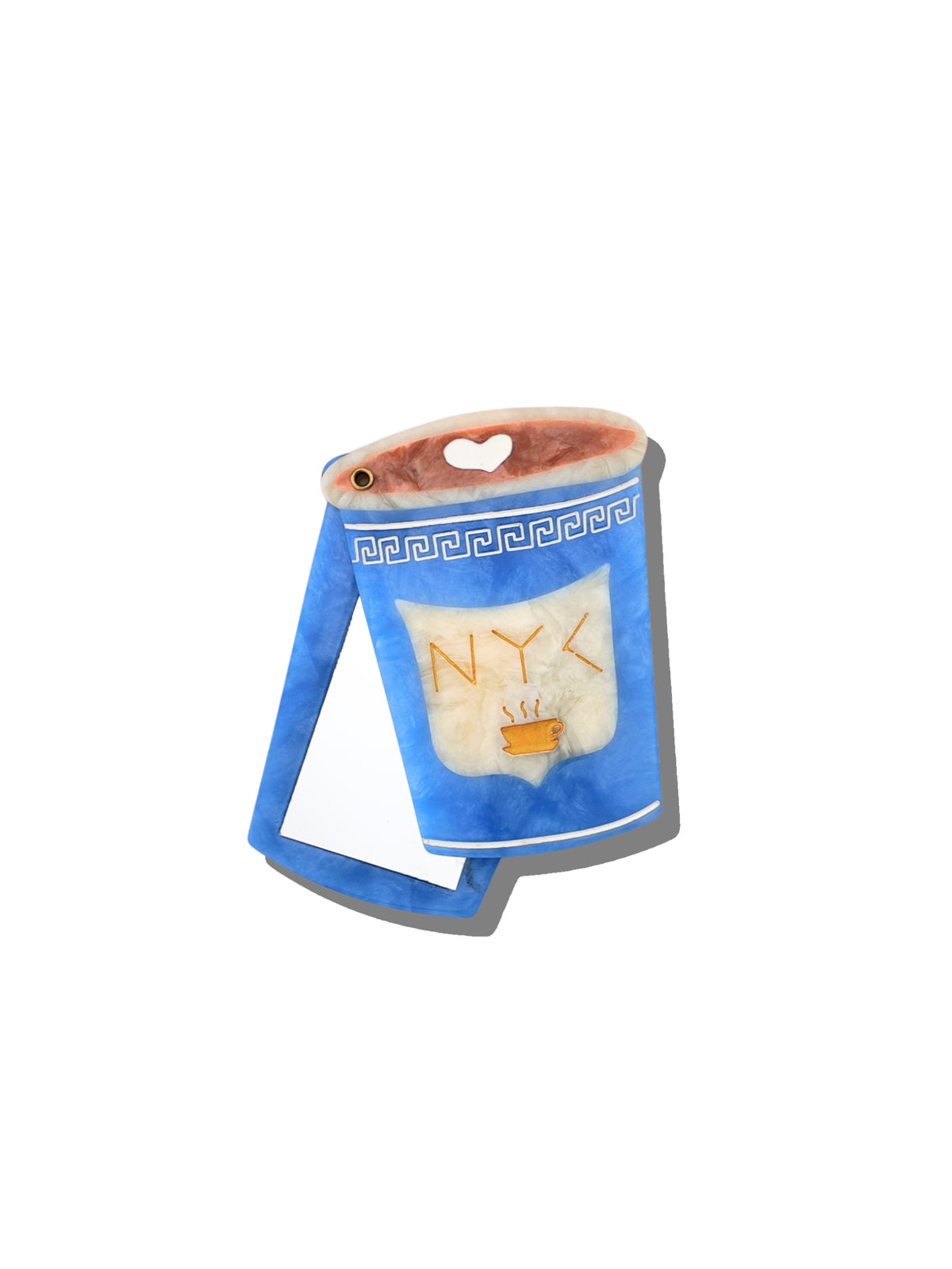 Hand-painted NYC Coffee Cup Compact Mirror | Eco-Friendly – Solar 