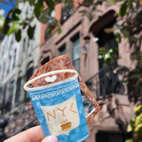 Hand-painted NYC Coffee Cup Compact Mirror | Eco-Friendly