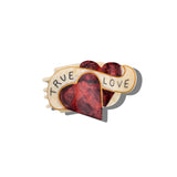 Hand-painted True Love Hearts Laydown Hair Claw Clip | Eco-Friendly
