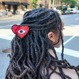 Hand-painted Lucky Eye Heart Hair Claw Clip | Eco-Friendly