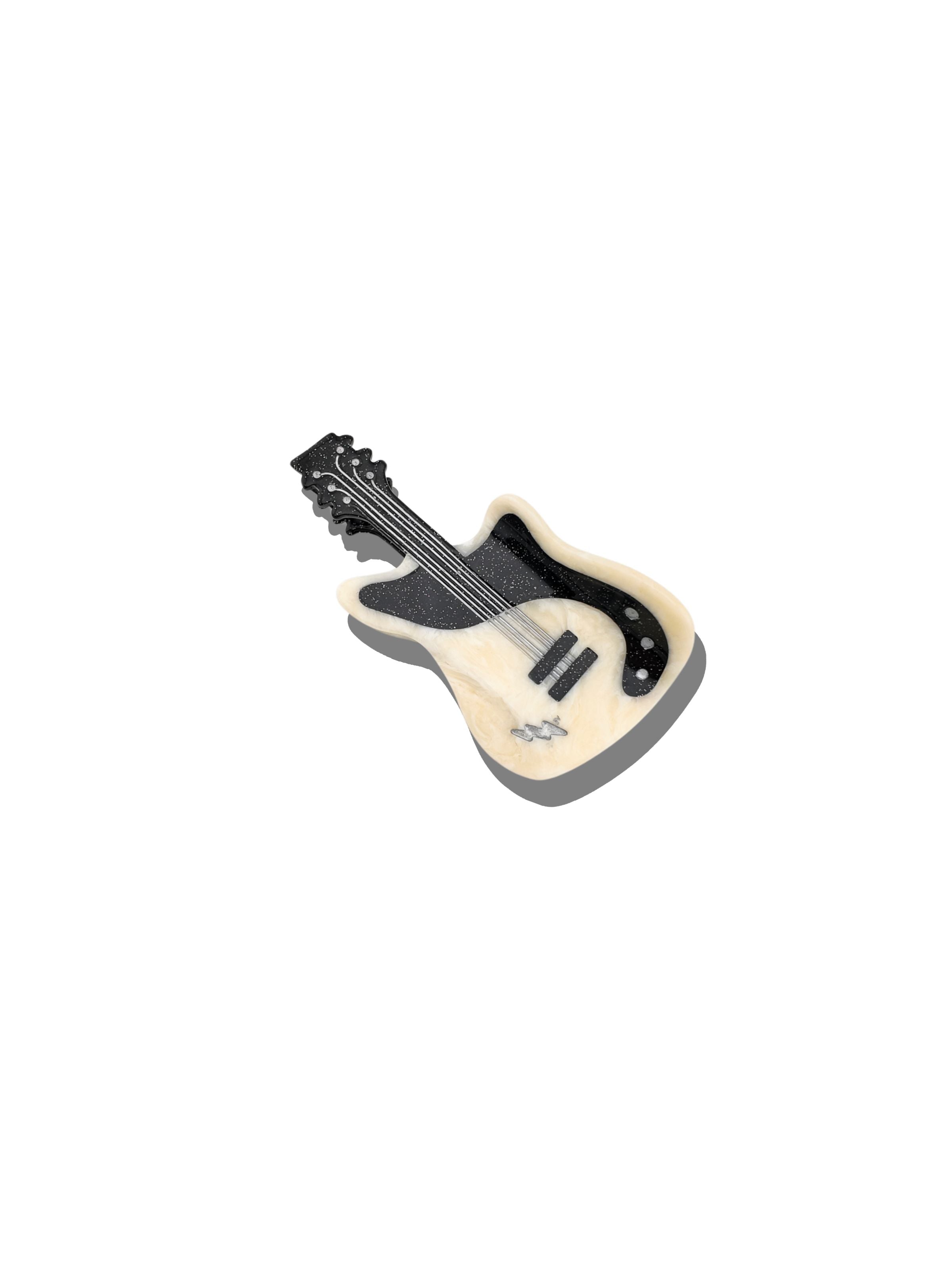 Hand-painted Electric Guitar Hair Claw Clip | Eco-Friendly