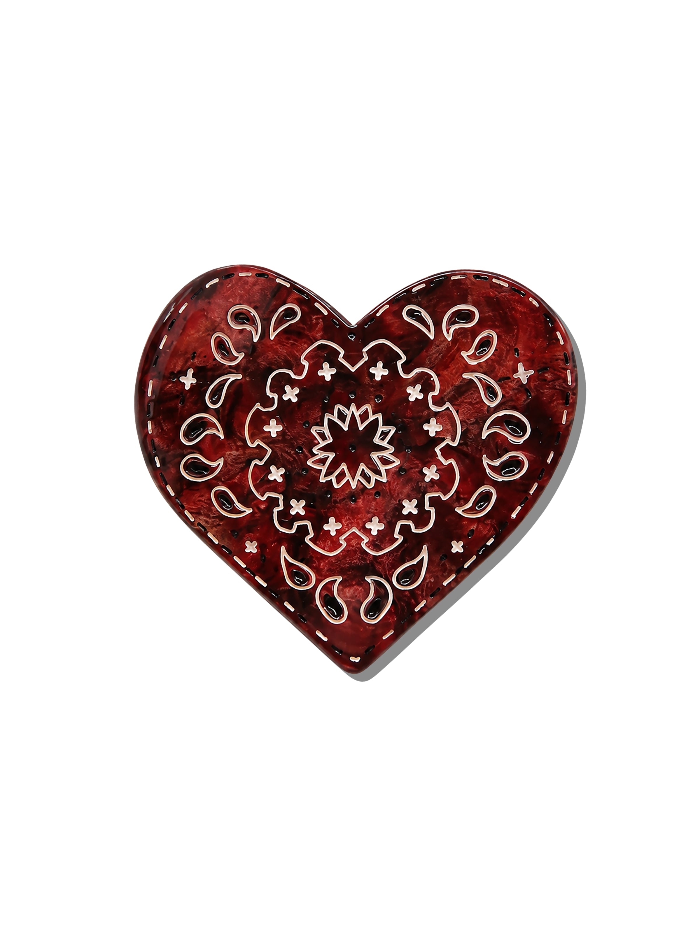 Hand-painted Paisley Heart Hair Claw Clip | Eco-Friendly