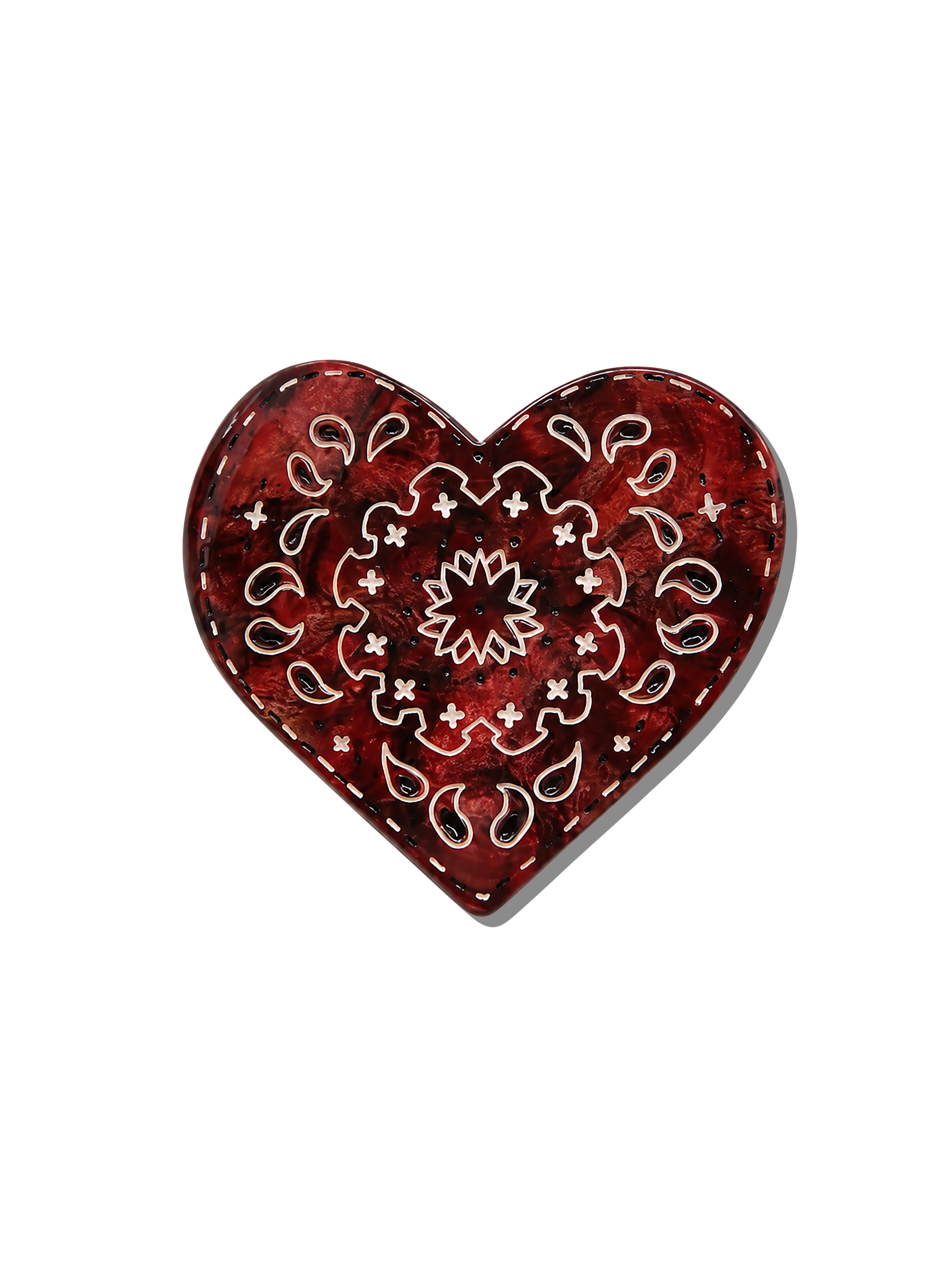 Hand-painted Paisley Heart Hair Claw Clip | Eco-Friendly