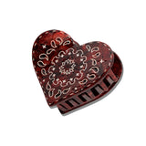 Hand-painted Paisley Heart Hair Claw Clip | Eco-Friendly