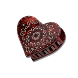 Hand-painted Paisley Heart Hair Claw Clip | Eco-Friendly