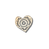 Hand-painted Paisley Heart Hair Claw Clip | Eco-Friendly