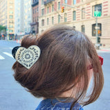 Hand-painted Paisley Heart Hair Claw Clip | Eco-Friendly