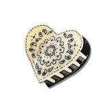 Hand-painted Paisley Heart Hair Claw Clip | Eco-Friendly