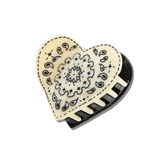 Hand-painted Paisley Heart Hair Claw Clip | Eco-Friendly