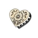 Hand-painted Paisley Heart Hair Claw Clip | Eco-Friendly