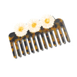 Hand-Painted Daisy Detangling Wide Tooth Hair Comb | Eco-Friendly
