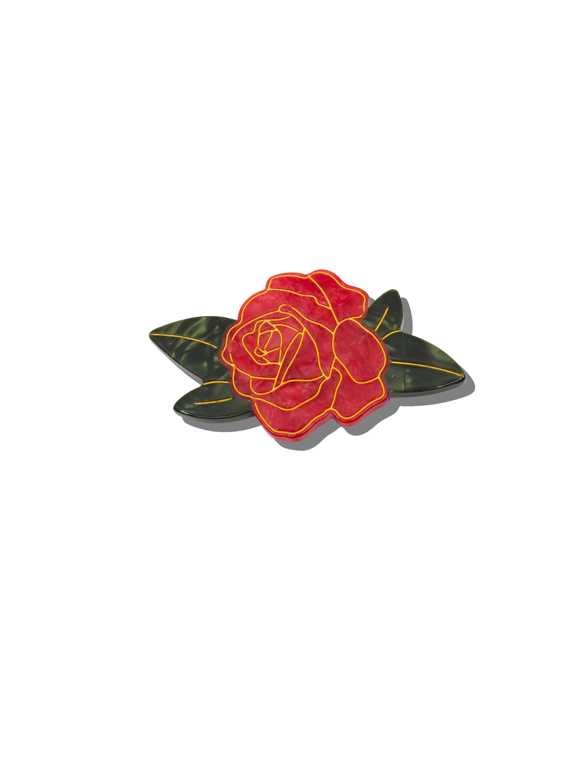 Hand-painted Rose Brooch Pin