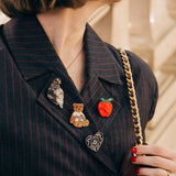 Hand-painted New York Teddy Bear Brooch Pin