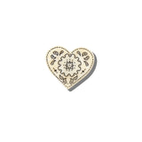 Hand-painted Paisley Heart Brooch Pin