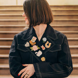 Hand-painted Paisley Heart Brooch Pin