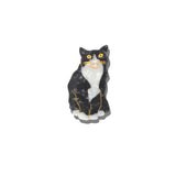 Hand-painted Tuxedo Cat Brooch Pin