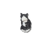 Hand-painted Tuxedo Cat Brooch Pin