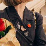 Hand-painted Apple Brooch Pin