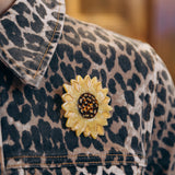 Hand-painted Sunflower Brooch Pin