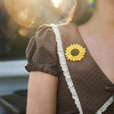 Hand-painted Sunflower Brooch Pin