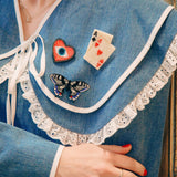 Hand-painted Swallowtail Brooch Pin