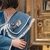 Hand-painted Swallowtail Brooch Pin