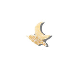 Hand-painted Celestial Moon Brooch Pin