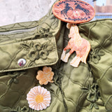 Hand-painted Lucky Clover Brooch Pin