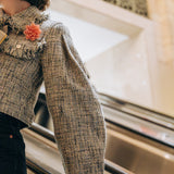 Handmade Origami Peony Brooch Pin