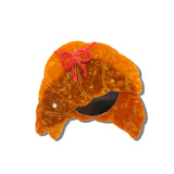 Hand-painted Bow Croissant Compact Mirror | Eco-Friendly