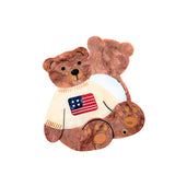 Hand-painted Americana Teddy Compact Mirror | Eco-Friendly