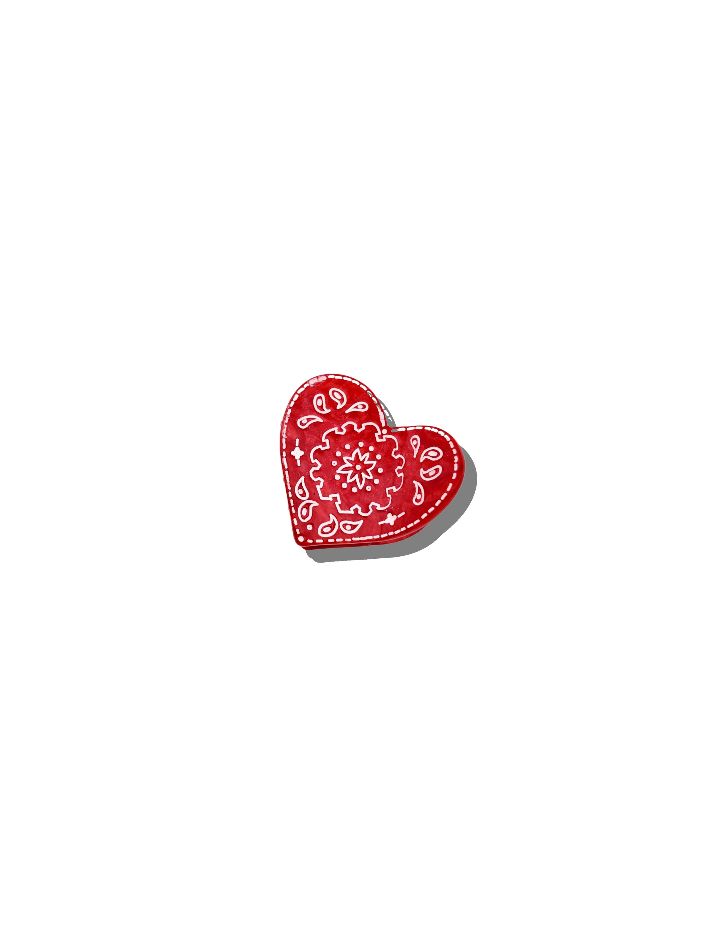 Hand-Painted Mini Paisley Heart Claw Hair Clip | Eco-Friendly