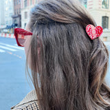 Hand-painted Mini Paisley Heart Claw Hair Clip | Eco-Friendly