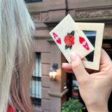 Hand-painted Ace of Hearts Compact Mirror | Eco-Friendly