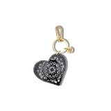 Hand-painted Paisley Heart Bag Charm + Keychain | Eco-Friendly
