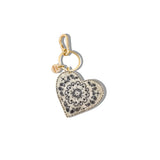 Hand-painted Paisley Heart Bag Charm + Keychain | Eco-Friendly