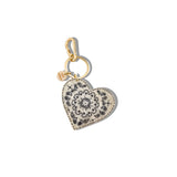 Hand-painted Paisley Heart Bag Charm + Keychain | Eco-Friendly