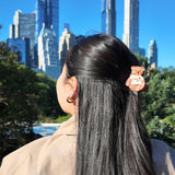 Hand-painted Mini New York Teddy Bear Hair Claw Clip | Eco-Friendly