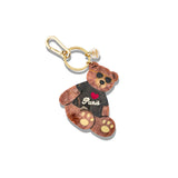 Hand-painted Paris Teddy Bear Bag Charm + Keychain | Eco-Friendly