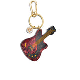 Hand-painted Electric Guitar Bag Charm + Keychain | Eco-Friendly