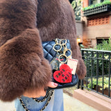Hand-painted Rock n Roll Heart Bag Charm + Keychain | Eco-Friendly
