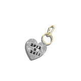 Hand-painted Rock n Roll Heart Bag Charm + Keychain | Eco-Friendly